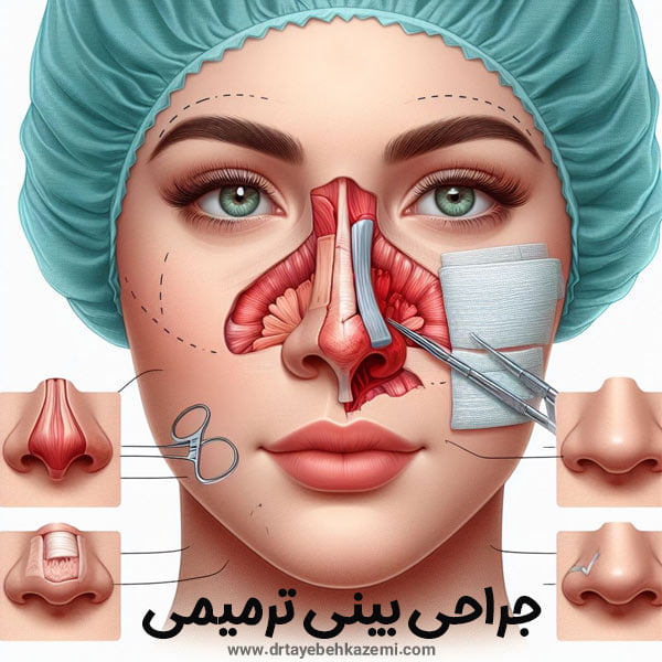 جراحی بینی ترمیمی - https://drtayebehkazemi.com/