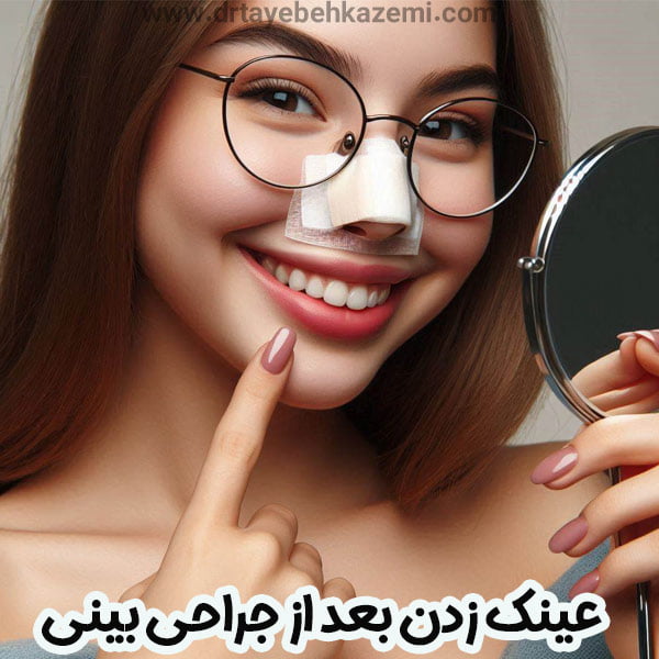 عینک زدن بعد از جراحی بینی - https://drtayebehkazemi.com/